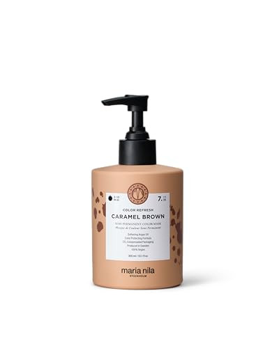 Maria Nila Color Refresh Caramel Brown 10.1 Fl Oz Warm Copper-Toned Caramel Brown Hair Mask Semi-Permanent Pigments 100% Vegan & Sulfate/Paraben