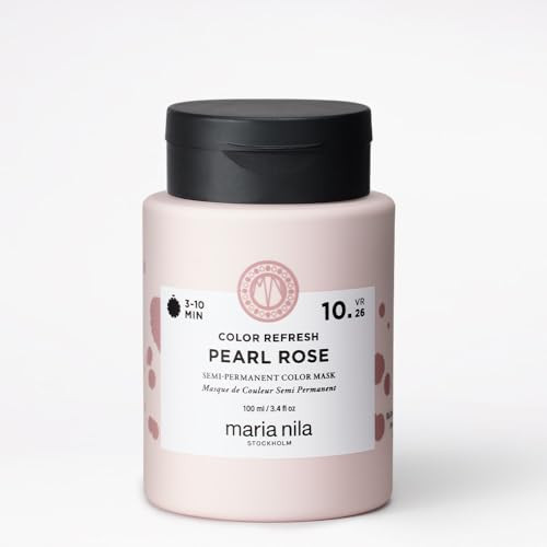 Maria Nila Color Refresh Pearl Rose 3.4 Fl Oz Soft Pink Hair Mask Semi-Permanent Pigments 100% Vegan & Sulfate/Paraben