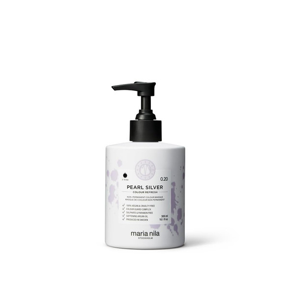 Maria Nila Color Refresh Pearl Silver Cool Silver Hair Mask Semi-Permanent Pigments 100% Vegan & Sulfate/Paraben