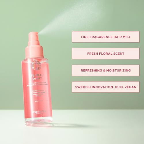 Maria Nila Floral Drift 3.4 Fl Oz Hair Mist With Floral-Fruity Scent. For Fragrant Refresh & Weightless Hydration 100% Vegan