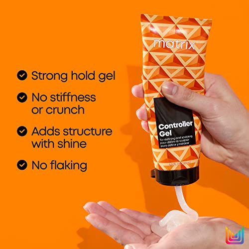 Matrix Styling Controller Gel - Defining & Sculpting Gel Flake- With No Crunch Strong Hold For All Hair Types Vegan 6.8 Fl Oz
