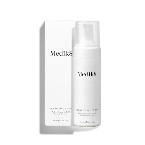 Medik8 Clarifying Foam - Lightweight Exfoliating Aha And Bha Face Cleanser - Salicylic Acid And Nicacinamide - Gentle Foaming Facial Cleanser 5 Oz