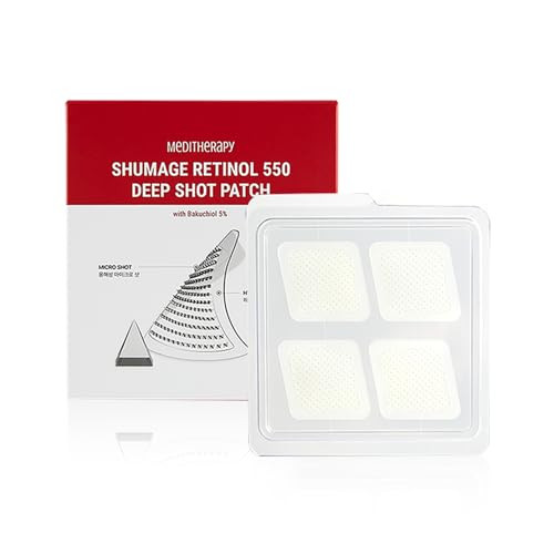 Meditherapy Shumage Retinol 550 Deep Shot Patch (4 Ea) Faicial Patches For Wrinkle Care Retinol & Bakuchiol Deep Care On 11 Lines And Smilelines Korean Skincare