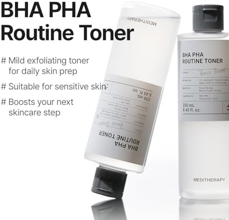 Meditherapy Bha Pha Routine Toner Gentle Daily Exfoliating With 2% Pha & 0.49% Bha Hydrating Water Toner For Smooth Texture Clear Pores & Better Absorption Fragrance-