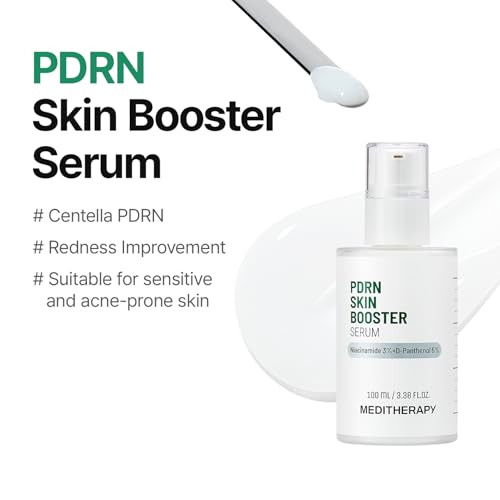 Meditherapy Pdrn Skin Booster Serum Centella Pdrn & D-Panthenol For Redness Relief And Rejuvenation Gentle Cica Facial Serum For Sensitive Care Korean Skin Care 100 Ml (3.38 Fl.Oz)