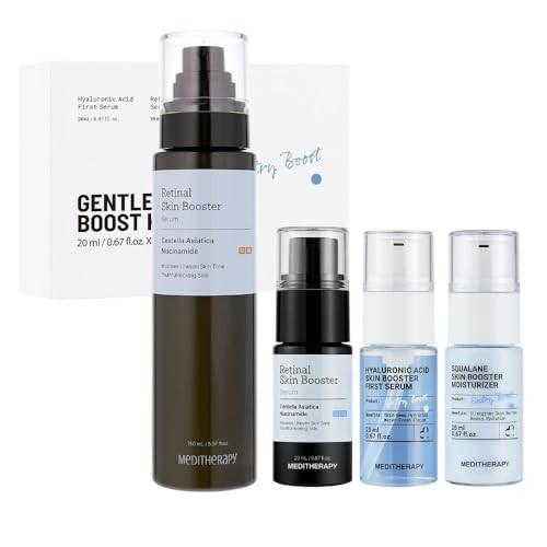 Meditherapy Retinal Routine Boost Duo Gentle Boost Kit (Mini Hyaluronic Retinal & Squalane Set) + Retinal Skin Booster Serum Beginner-Friendly Texture Care & Hydration Layering Set