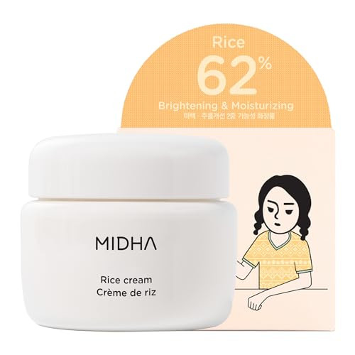 Midha Rice Cream 1.69Fl.Oz/50Ml Deep Hydration Glow-Enhancing Skin Barrier Support Moisturising Lightweight Daily Cream With Dewy Radiant Finish For Rice Face Spots