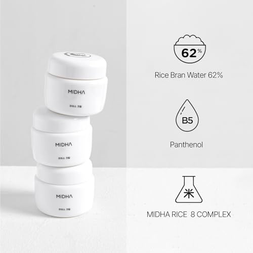 Midha Rice Cream 1.69Fl.Oz. + Rice Cleansing Oil 5.07Fl.Oz. After-Cleansing For Gentle Facial Care Korean Skincare