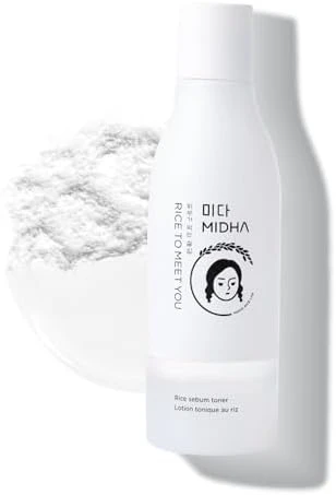 Midha Rice Sebum Toner 6.76Fl.Oz/200MlHydrating Pore Refining Sebum Control Lightweight Daily Toner For Oily & Sensitive Skin Vegan Alcohol- Non-Comedogenic Double-Layer Formula