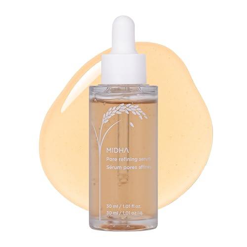 Midha Rice Pore Refining Serum 1.01Fl.Oz/30MlPore Care Enlarged Pore Solution Pore Refining Skincare Lightweight Smooth Skin Formula Hydrating Daily Exfoliating Essence