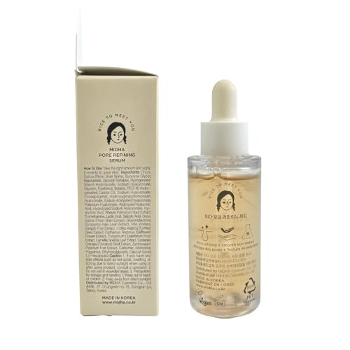 Midha Rice Pore Refining Serum 1.01Fl.Oz/30MlPore Care Enlarged Pore Solution Pore Refining Skincare Lightweight Smooth Skin Formula Hydrating Daily Exfoliating Essence