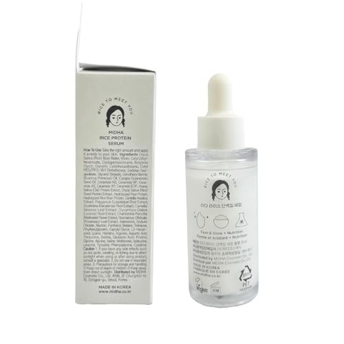 Midha Rice Protein Serum 1.01Fl.Oz/30Ml Deep Hydration Moisture Balance Firm Elasticity Skin Barrier Support Ceramide Skincare Non-Greasy Finish Smooth And Hydrated