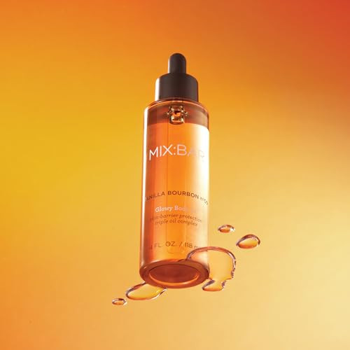 Mix:Bar Vanilla Bourbon Glowy Body Oil For Women Soothe Soften & Smooth Dry Skin With Jojoba & Avocado Oil Paraben Vegan 5Oz
