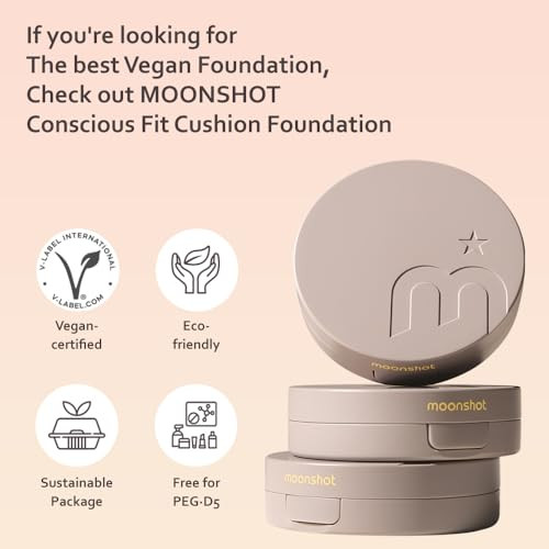 Moonshot Korea Conscious Fit Cushion Foundation Flawless CoverageGlass SkinLong-Lasting Lightweight Buildable CoverageK-Beauty (17N Cosmic Latte [Refill] Conscious Fit Cushion)