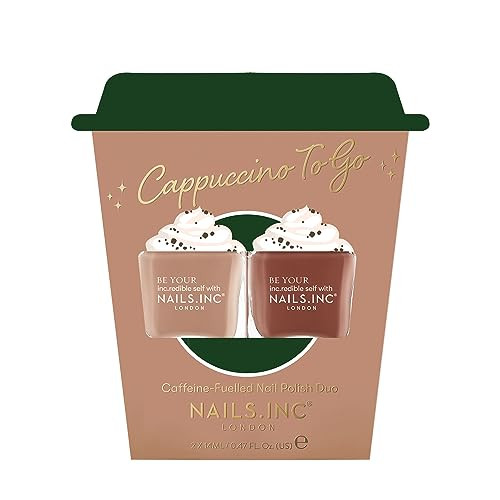 Nails Inc Cappuccino To Go Nail Polish Duo - Thanks A Latte - Espresso Your Love