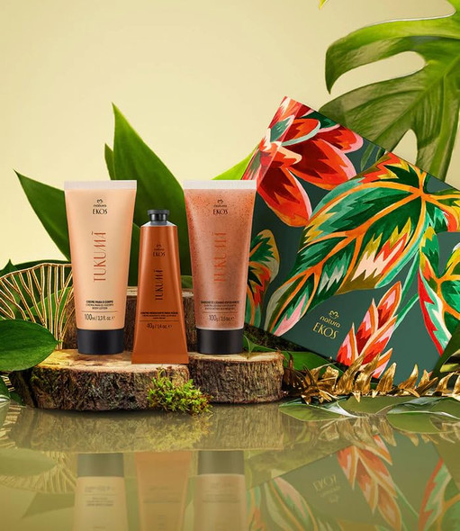 Natura - Tukum Anti-Signs Of Aging Brazilian Holiday Set Vegan Body Care Set With Hyluronic Acid Body Lotion Hydrating Hand Cream & Exfoliating Shower Gel Firming & Revitalizing