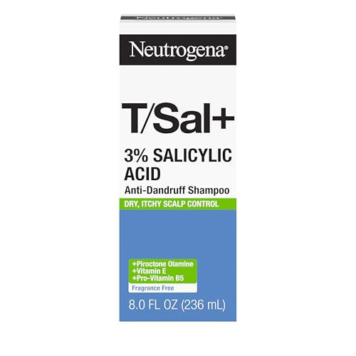 Neutrogena T/Sal+ Anti-Dandruff Shampoo With 3% Salicylic Acid Clears Persistent Itchy Flakes And Adds Hydration To Scalp. With Piroctone Olamine Vitamin E & Pro-Vitamin B5 8 Fl. Oz