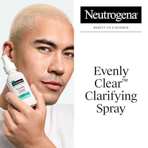 Neutrogena Evenly Clear Clarifying Hypochlorous Acid Spray Purifying Face & Body Mist Helps Refresh Acne-Prone Skin While Fighting Impurities Anytime Anywhere 4 Fl. Oz