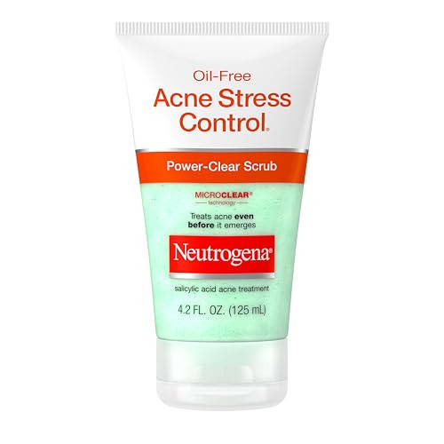 Neutrogena Oil- Acne Stress Control Power-Clear Scrub 2% Salicylic Acid For Acne-Prone Skin Exfoliating Daily Facial Scrub 4.2 Fl. Oz