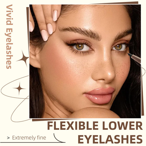 Noerrors 2 Colors Single Tip Lower Eyelash Pen Extra Fine Liquid Eyeliner Under Bottom Lash Eye Liner Pencil 0.01Mm Slender Tip Waterproof Longlasting Eye Makeup Pen Set(Black+Brown)