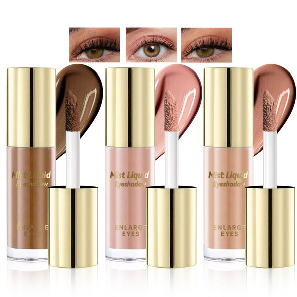Noerrors 3Pcs Neutral Liquid Eyeshadow Velvet Matte Set Nude Peachy Beige Taupe Brown Long Lasting Smudge Proof Eye Primer Eyeshadow Base For Women Pigmented Waterproof Eye Shadow Stick Makeup
