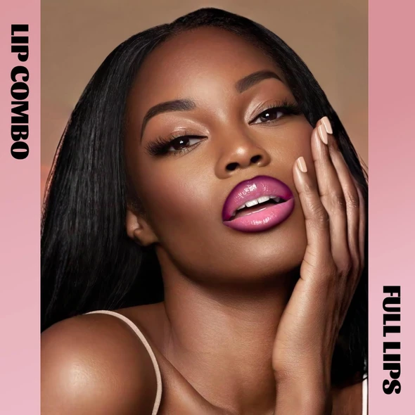 Noerrors Lip Liner And Lipstick Kit Pink Lip Combo Sets For Black Women Purple Brown Lips Pencil Pink Lipstick Clear Lip Oil Moisturizing Non-Sticky For Plumper Ombre Makeup For Women Set B