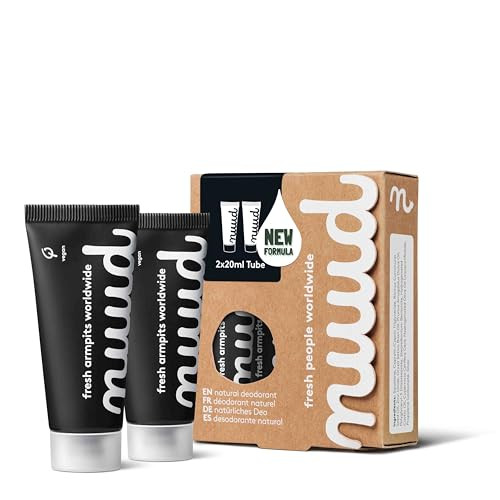Nuud Smarter Black 2 X 20Ml 100% Natural Vegan Cream Deodorant Effective For 3 Days No Perfume Aluminium Or Alcohol For Women & Men Enough For 4 5 Months Dermatologically Approved