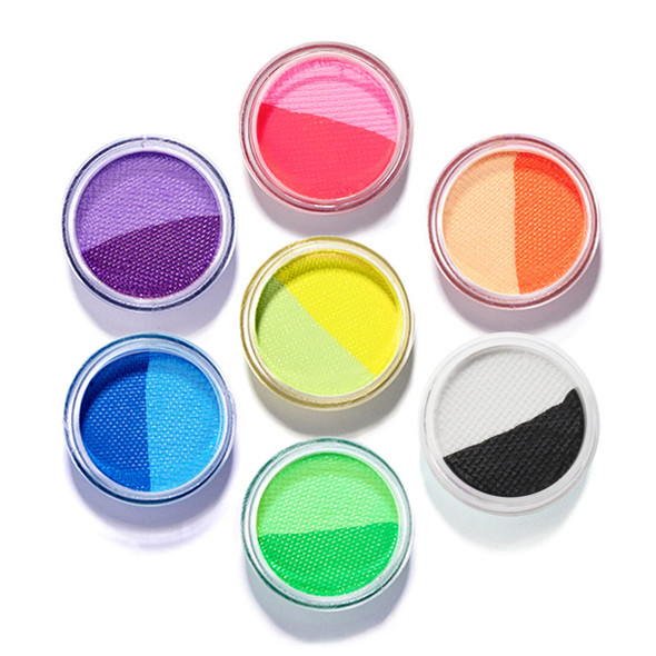 Onmay Water Activated Split Cake Eyeliner Uv Blacklight Glow Fluorescent Paint Onmay 14 Bright Color Retro Graphic Hydra Eye Liner Body Face Paint Halloween Makeup (14Color)