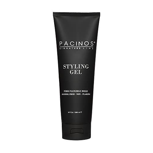 Pacinos Styling Gel - Medium Shine All Day Hold Conditions And Moisturizes Hair While Adding Volume And Texture No Dry Flakes Or Residue All Hair Types 8 Fl. Oz