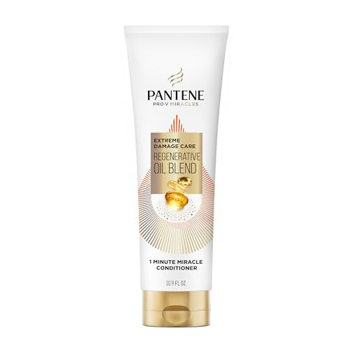 Pantene Pro-V Miracles Conditioner Extreme Damage Care Regenerative Oil Blend 1 Minute Miracle Moisturizes Smooths Argan & Jojoba Oils 0% Sulfated Conditioners Dyes Or Parabens 10.9 Fl Oz