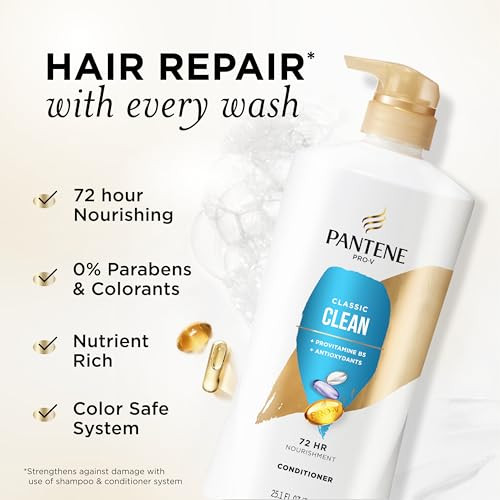Pantene Classic Clean 72 Hr Nourishment Conditioner 25.1 Fl Oz