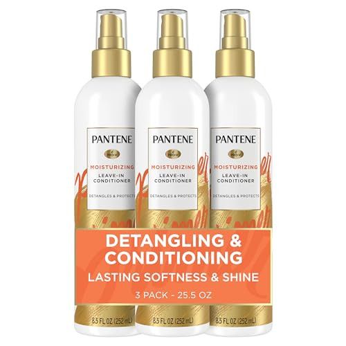 Pantene Conditioning Detangler Spray Pro-V Repair & Protect Nutrient Boost For Damaged Hair Antioxidant Enriched Leave-In Conditioner Smooth & Shine Sulfate- 8.5 Fl Oz 3 Pack