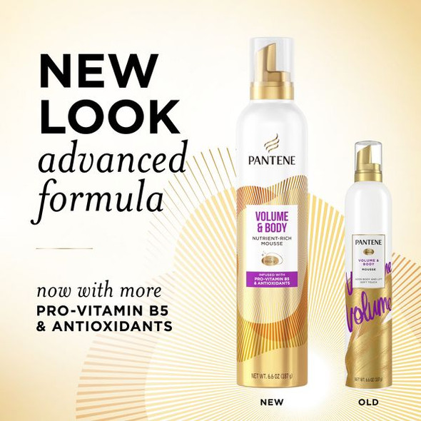Pantene Pro-V Volume Body Boosting Mousse To Boost Fine Flat Hair For Maximum Fullness 6.6 Oz