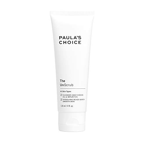 Paula's Choice The Unscrub Cleansing Gentle Face Scrub 4Oz Bottle With Jojoba Beads Vitamin E & Green Tea