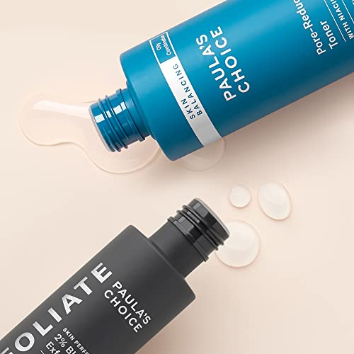 Paula's Choice 2% Bha Liquid Exfoliant & Skin Balancing Toner Minimizes Clogged Enlarged Pores With Salicylic Acid & Niacinamide For Combination & Oily Skin Fragrance- Set Of 2