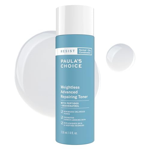 Paula's Choice Resist Weightless Advanced Repairing Face Toner Facial Toner With Niacinamide & Hyaluronic Acid Improves Skin & Boosts Hydration Normal Combination Oily Skin Fragrance 4Oz