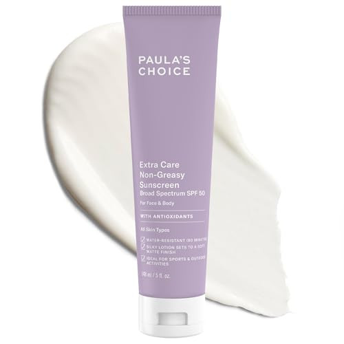 Paula's Choice Extra Care Oil Sunscreen For Face Spf 50 Face & Body Sunscreen Daily Moisturizing Lotion With Aloe & Vitamin A/C Sweat & Water Resistant Fragrance- Uva/Uvb Protection 5Oz