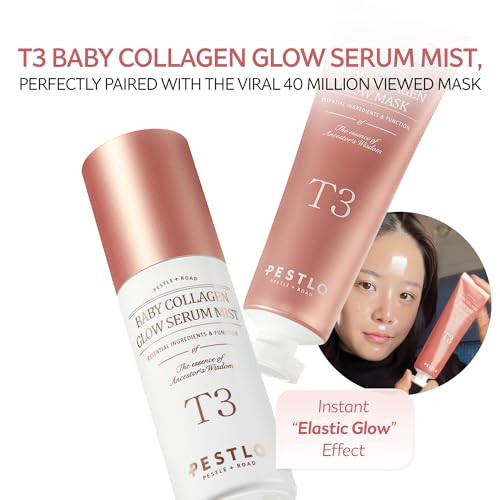 Pestlo T3 Glow Collagen Set: Mist + Glow Mask Dual Vegan Collagen Boost For Elasticity Firmness & Radiant Skin