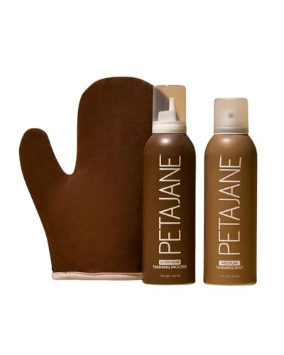 Peta Jane "The Essential Bundle" Self Tanning Mousse Sunless Medium Tanning Mist And Tan Applicator Mitt - Ultra Dark