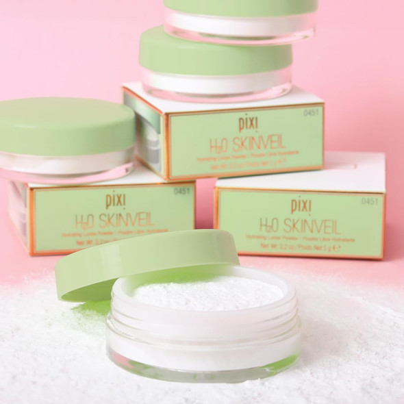 Pixi H2O Skinveil Lightweight Setting & Finishing Powder Blurs Hydrates & Sets Makeup Velvet Skin-Like Finish 0.2 Oz/5 G