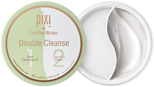 Pixi Double Cleanse By Caroline Hirons 2-In-1 Solid Cleansing Oil & Cream Cleanser Removes Makeup Sunscreen & Impurities & Nourishes Skin Fragrance- 1.69 Fl Oz/2 X 50 Ml