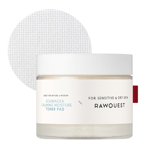 Rawquest Echinacea Toner Pad 190Ml (60Ea) Instant Calming Irritation Moisturizing Redness Relief Soothing Hydrating Soothing & Moisturizing Hyaluronic Acid Echinacea Extract For Sensitive Skin
