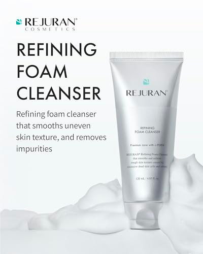 Rejuran Refining Foam Cleanser C-Pdrn Hydrating & Gentle For Smoother Clearer Skin Minimizes Pores & Balances With Hyaluronic Acid & Tanin Complex Korean Skin Care (4.05 Fl Oz)