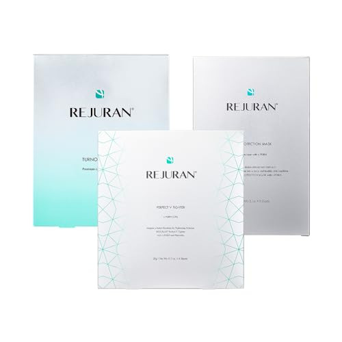 Rejuran Premium Sheet Mask Bundle Turnover Mask (5Ea) + Skin Protection Mask (5Ea) + Perfect V Tighter Dual-Sheet Mask (4Ea) Salmon Dna C-Pdrn For Hydration Repair Firming & Lifting