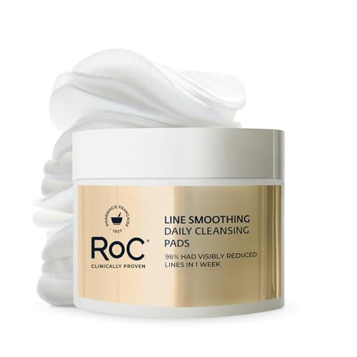 Roc Resurfacing Disks Hypoallergenic Exfoliating Makeup Remover Pads For Wrinkles And Skin Tone Hypo-Allergenic Skin Care Oil- Daily Cleanser 28 Count (Packaging May Vary)