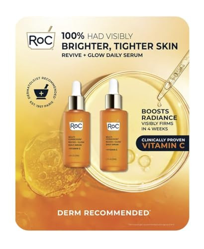 Roc Multi Correxion Revive And Glow Daily Vitamin C Serum Set 1.0 Fl Oz And 1.7 Fl Oz Set 2.7 Fl Oz Total