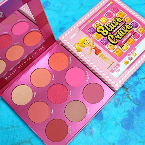 Rude Blush Crush 9 Color Blush Palette - Match Three By Rude Cosmetics For Women 0.67 Oz Blush