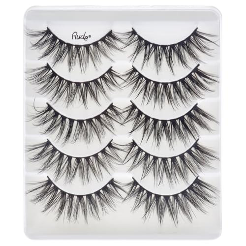 Rude Essential Faux Mink 3D Lashes - Fancy By Rude Cosmetics For Women 5 Pair Eyelashes