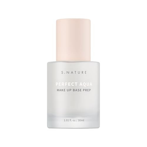S.Nature Perfect Aqua Make Up Base Prep 30Ml Serum Texture & Hydrating Face Primer Korean Primer Vegan Skin Flawless And Glowing Without Clogging Pores 24 Hours Long Lasting 1.01 Fl Oz