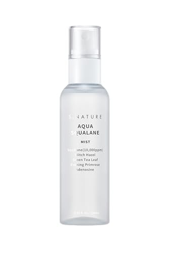S.Nature Aqua Squalane Mist Vegan Face Spray Light-Weight Face Moisturizer Hydrating Mist For Glow Skin Green Tea Extract For Soothe Skin Korean Skincare (100Ml 3.38 Fl Oz.)